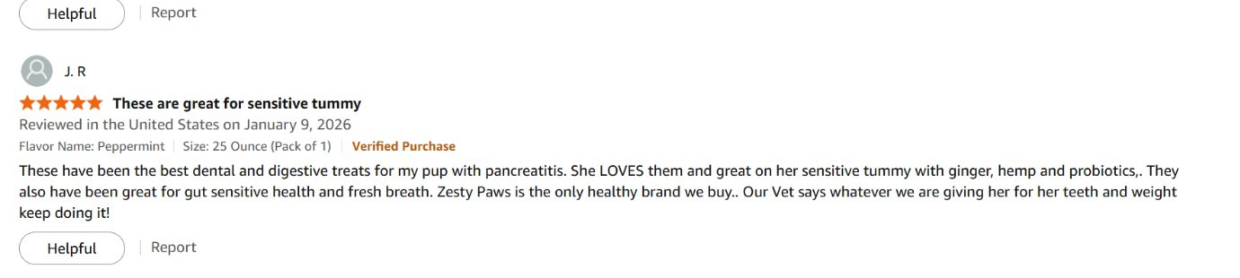 Gut Health for Dogs: Signs, Supplements & What Actually Works (2026) Amazon verified review - sensitive tummy