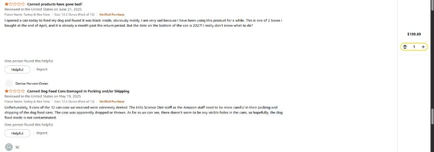 Amazon 1-star review reporting Hill