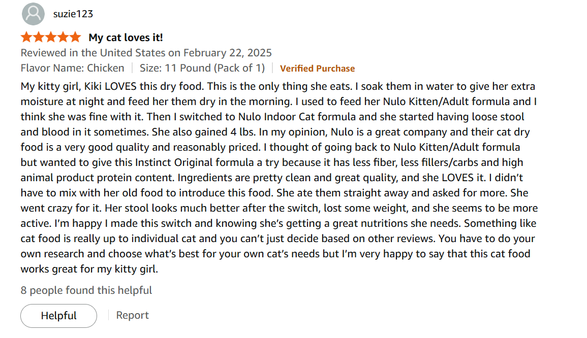 Instinct Original Dry customer review