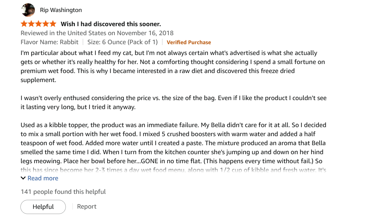 Instinct Raw Boost customer review