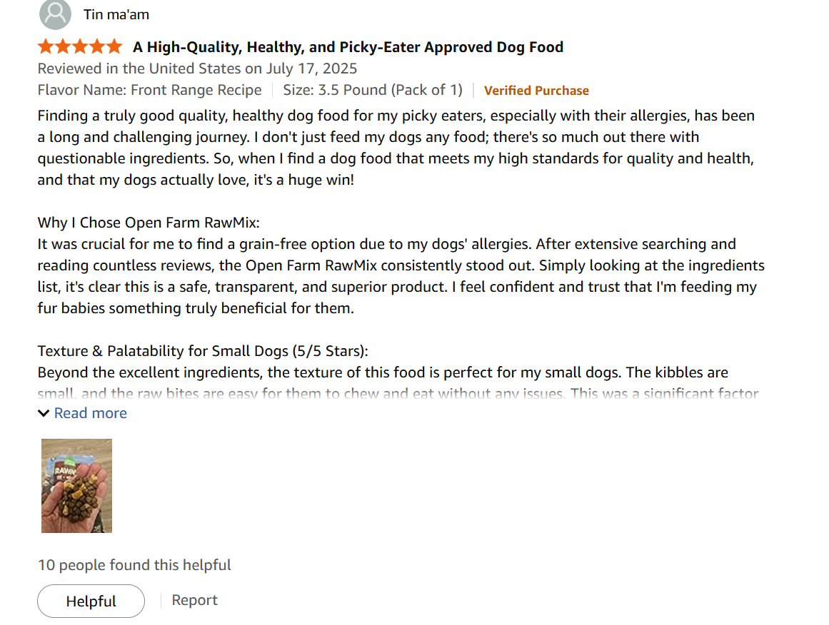 Open Farm Freeze-Dried Raw customer review