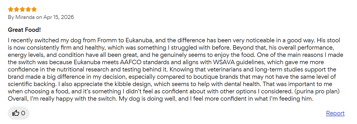 Eukanuba Adult Medium Breed customer review