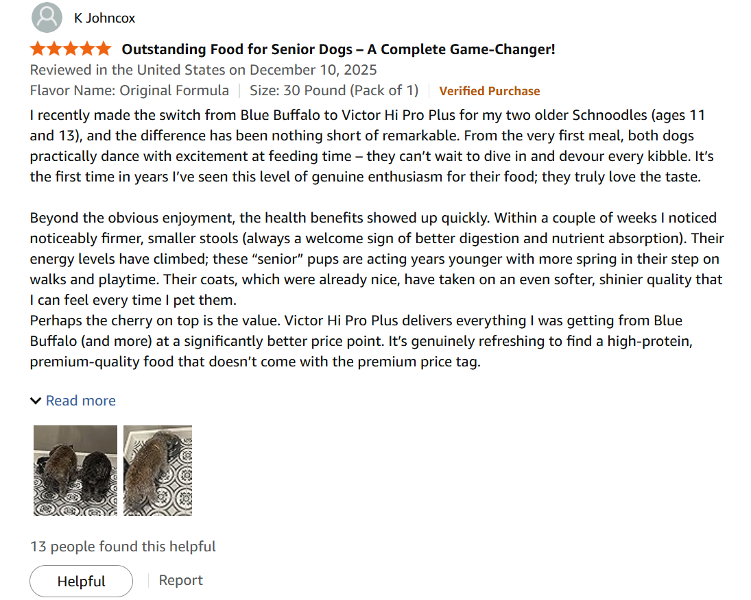 VICTOR customer review