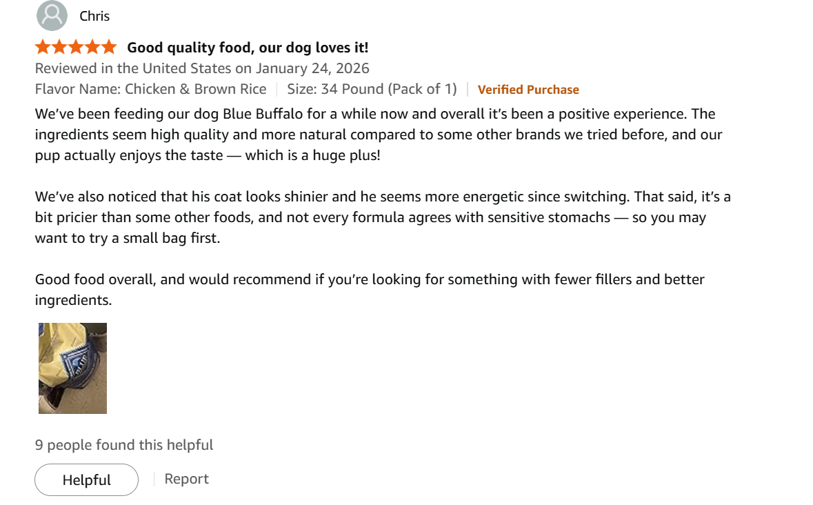 Blue Buffalo Life Protection Formula customer review